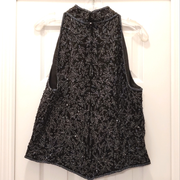 beaded high neck halter top - Picture 3 of 6